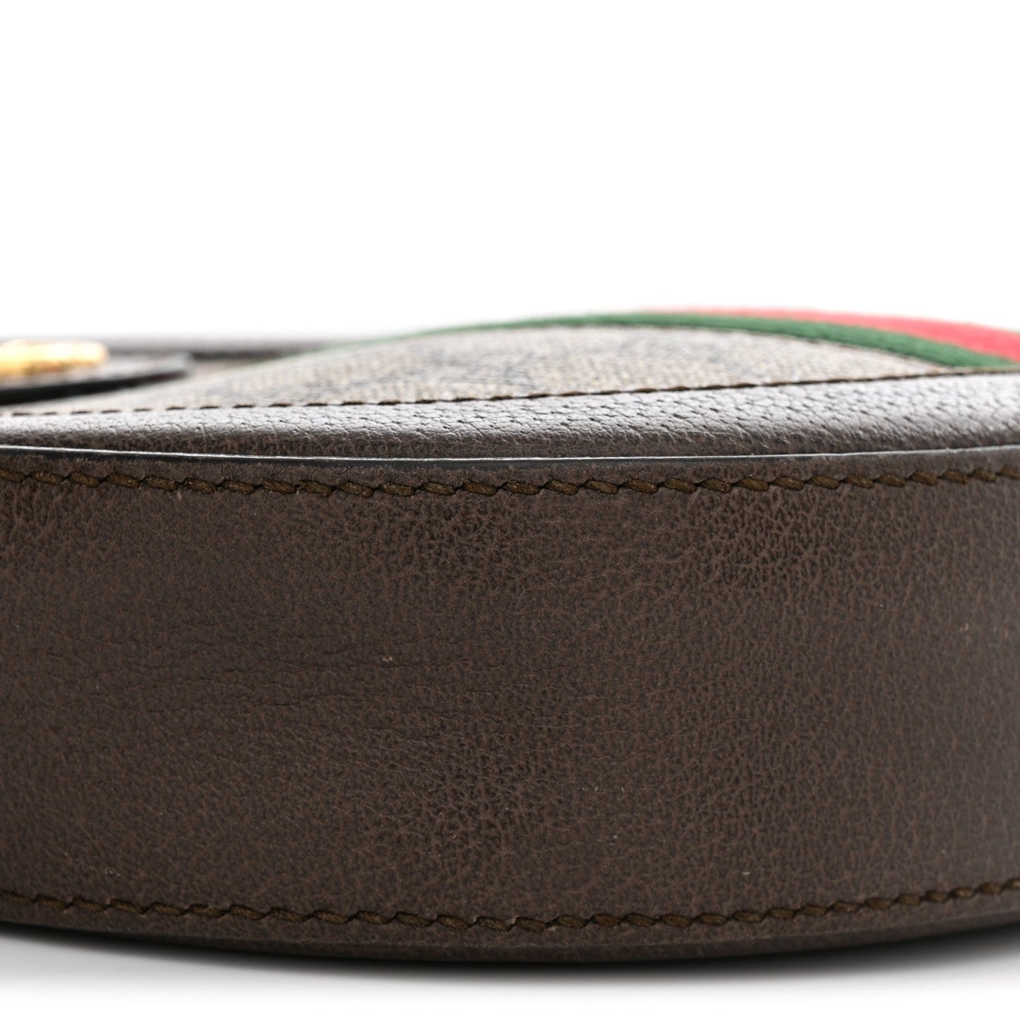 GG Supreme Monogram Web Mini Ophidia Round Shoulder Bag Brown