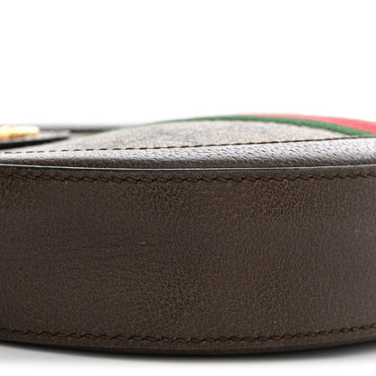 GG Supreme Monogram Web Mini Ophidia Round Shoulder Bag Brown