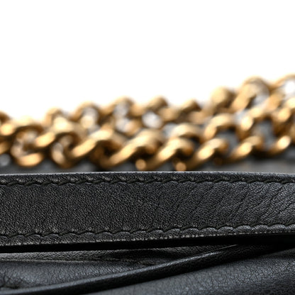 Calfskin Matelasse Small GG Marmont Shoulder Bag Black
