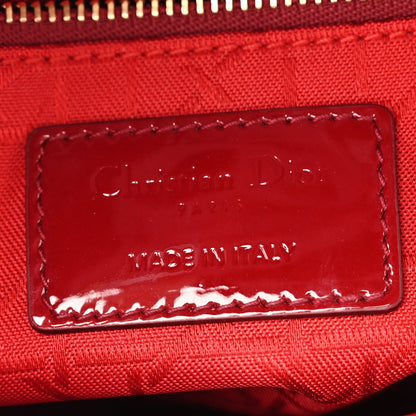 Patent Cannage Mini Lady Dior Red