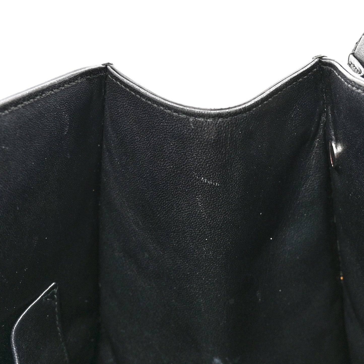 Grained Calfskin Large Diorever Flap Black