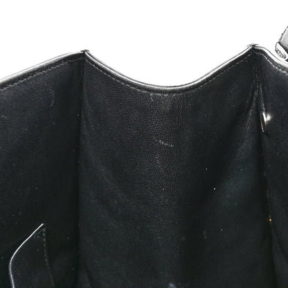 Grained Calfskin Large Diorever Flap Black