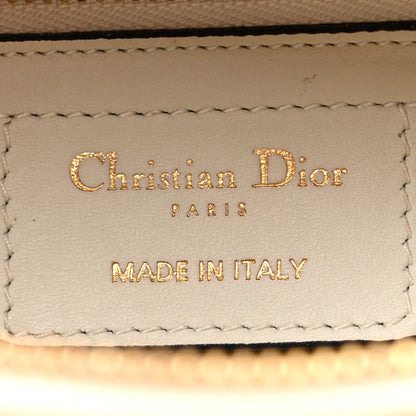 Calfskin Embroidered Medium Toile De Jouy Lady Dior White Red