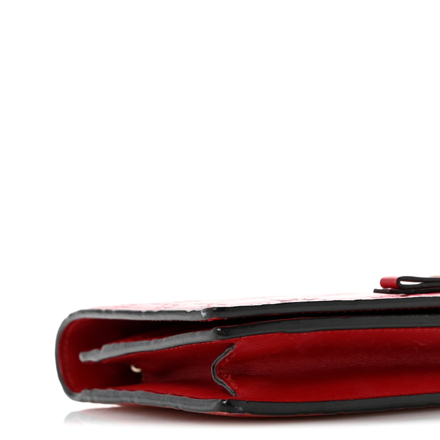 Guccissima Signature Bowy Chain Wallet Hibiscus Red