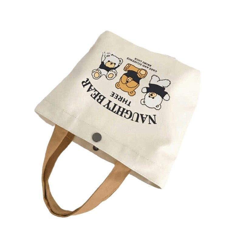 Portable canvas single-shoulder shopping bag portable bag for college students