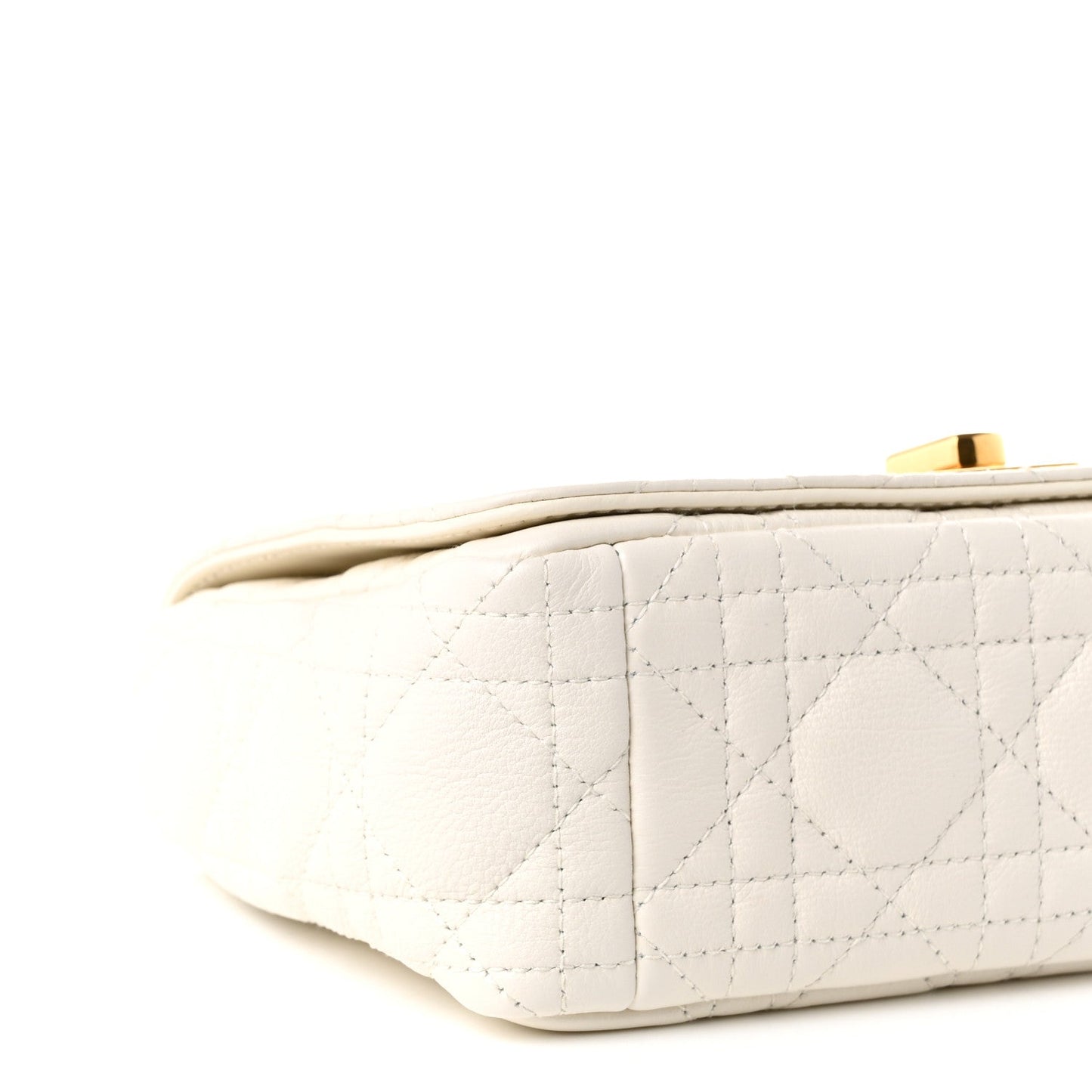 Calfskin Cannage Small Caro Bag Ivory