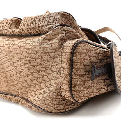 Monogram Pocket Satchel Brown Beige