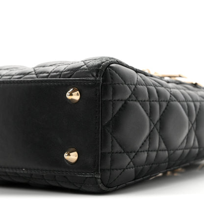 Lambskin Cannage Small Lucky Badges My Lady Dior Black