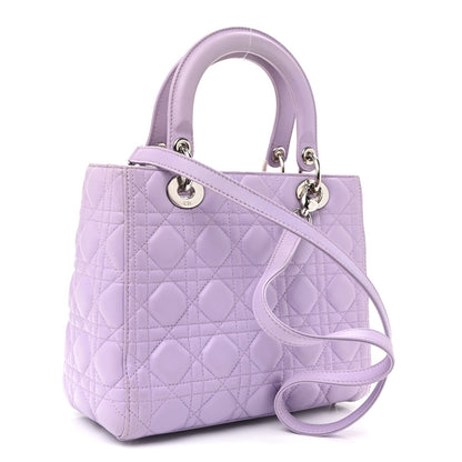 Lambskin Cannage Medium Lady Dior Purple