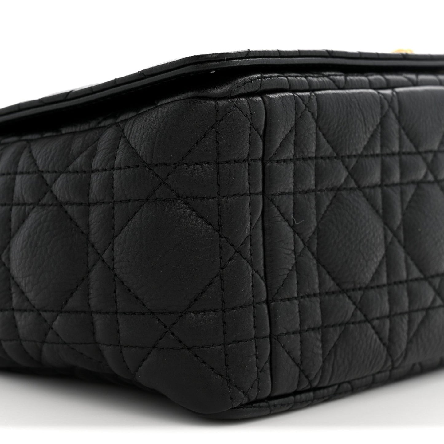 Grained Calfskin Cannage Large Caro Bag Black