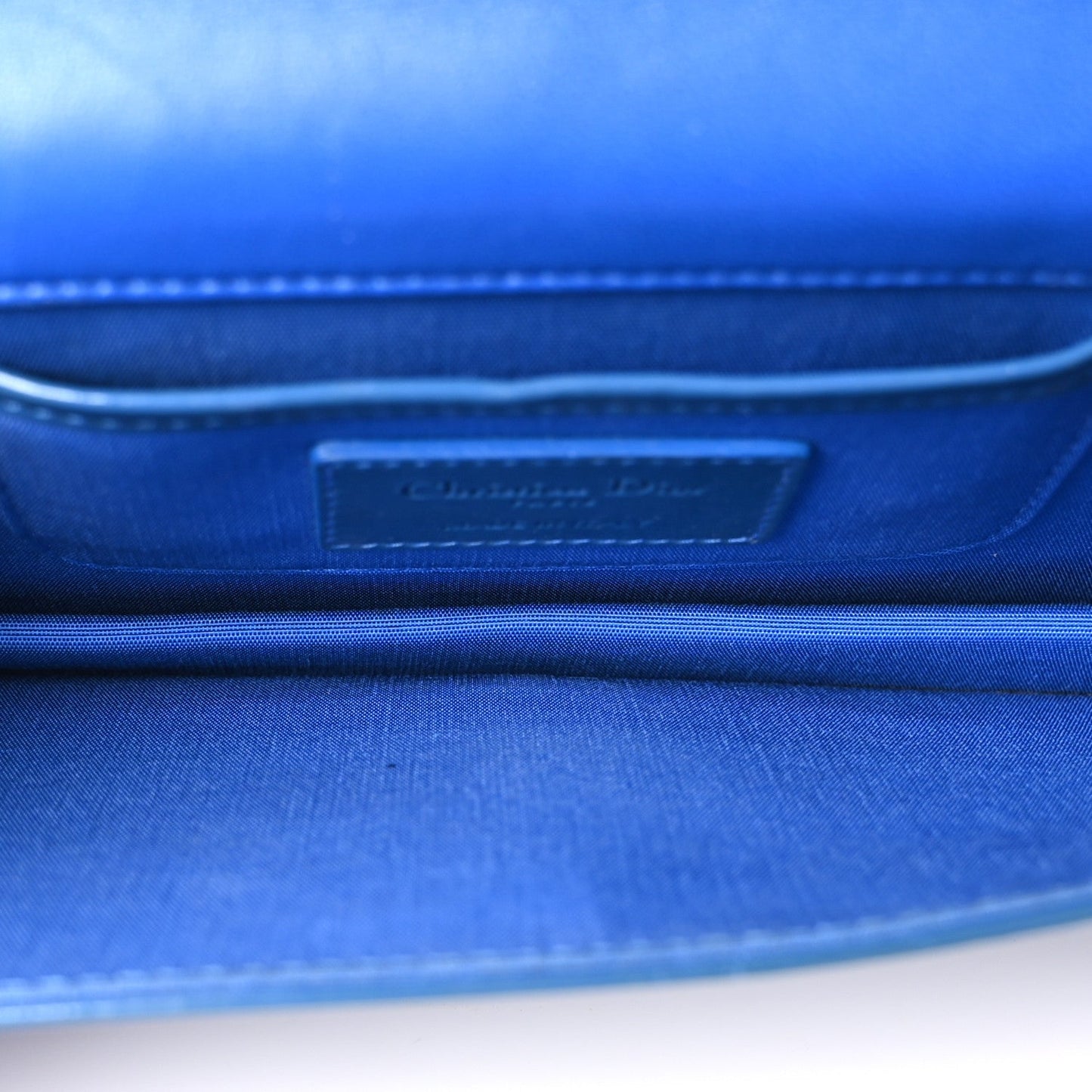 Patent Cannage Lady Dior Convertible Clutch Blue