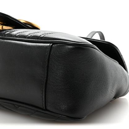 Calfskin Matelasse Small GG Marmont Shoulder Bag Black