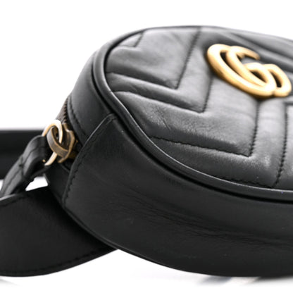 Calfskin Matelasse GG Marmont Belt Bag 75 30 Black