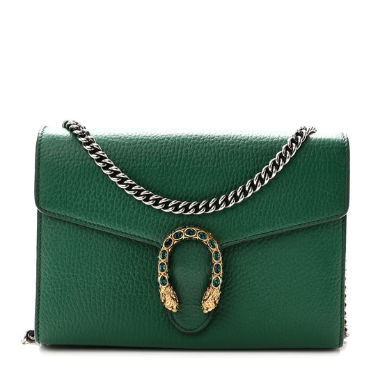 Calfskin Mini Dionysus Chain Wallet Emerald