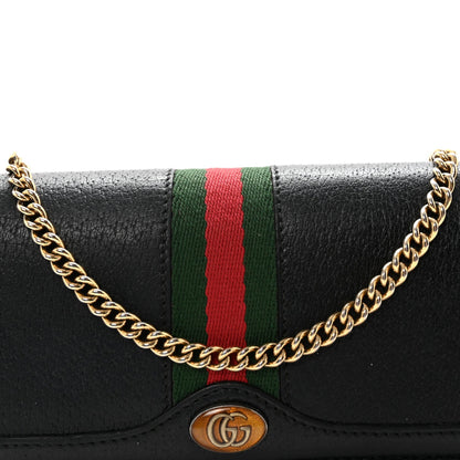 Dollar Calfskin Web Ophidia Wallet On Chain Black