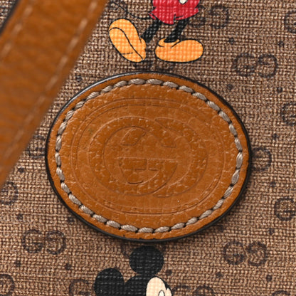 X DISNEY Mini Vintage GG Supreme Monogram Mickey Mouse Round Shoulder Bag Beige Vintage Sun Oil