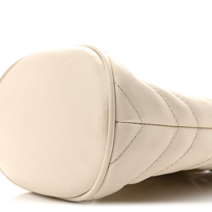 Calfskin Matelasse Mini GG Marmont 2.0 Bucket Bag White