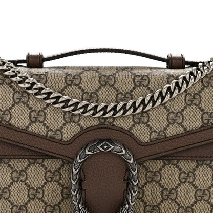 GG Supreme Monogram Textured Dollar Calfskin Top Handle Dionysus Shoulder Bag Beige Ebony New Acero