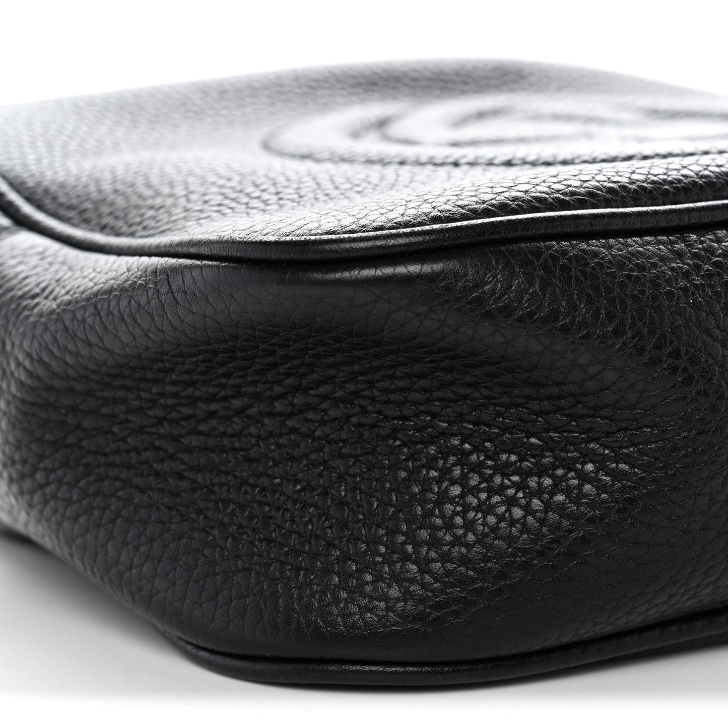 Pebbled Calfskin Small Soho Disco Bag Black