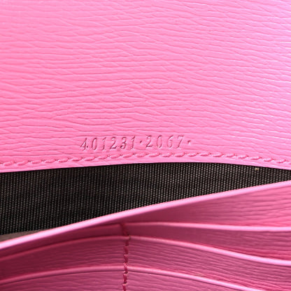 Calfskin Floral Print Mini Dionysus Chain Wallet Ivory Pink