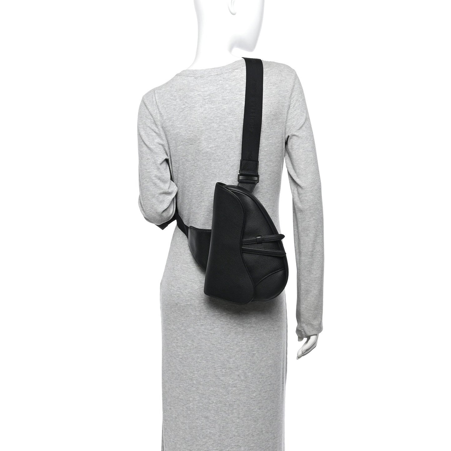 Grained Calfskin Kim Jones Saddle Bag Black