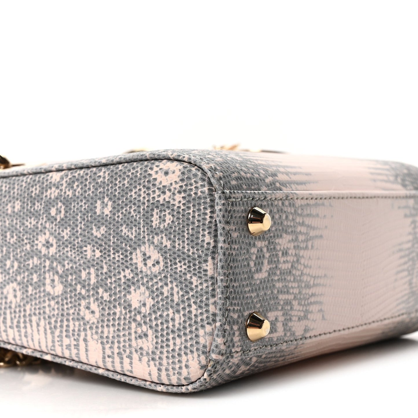 Lizard Ombre Mini Lady Dior Light Pink