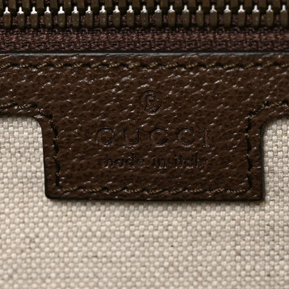 GG Supreme Monogram Textured Dollar Calfskin Web Large Ophidia Tote Bag Beige Ebony