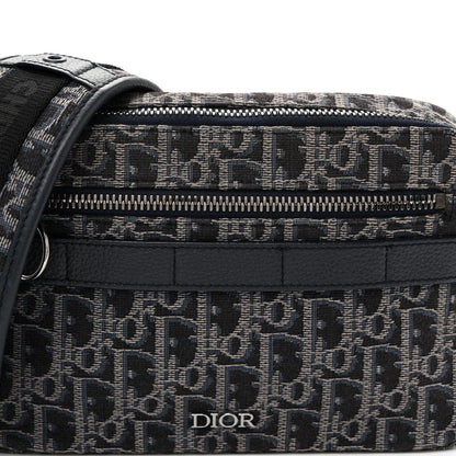 HOMME Oblique Jacquard Safari Messenger Navy Blue