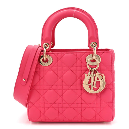 Lambskin Cannage Small My ABCDior Lady Dior Fraise