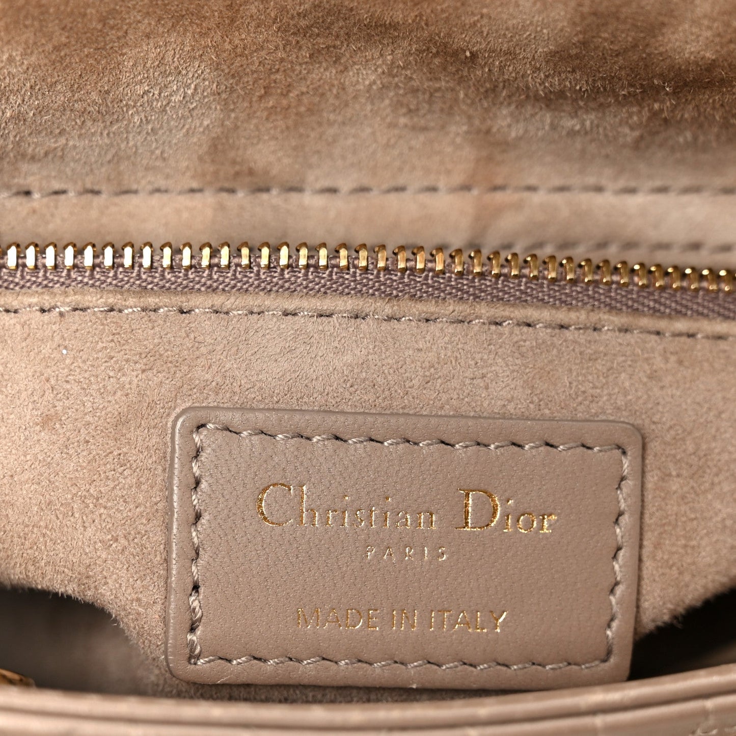 Lambskin Cannage Small My ABCDior Lady Dior Warm Taupe
