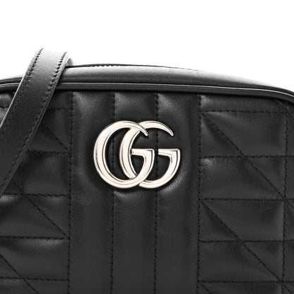 Calfskin Matelasse Aria GG Marmont Chain Shoulder Bag Black