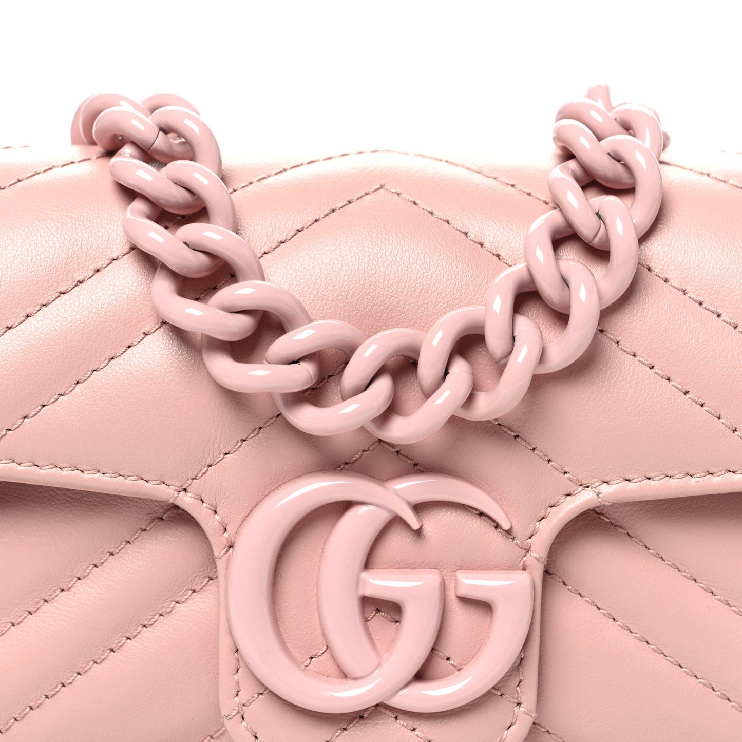 Calfskin Matelasse Monochrome GG Marmont Chain Belt Bag Perfect Pink