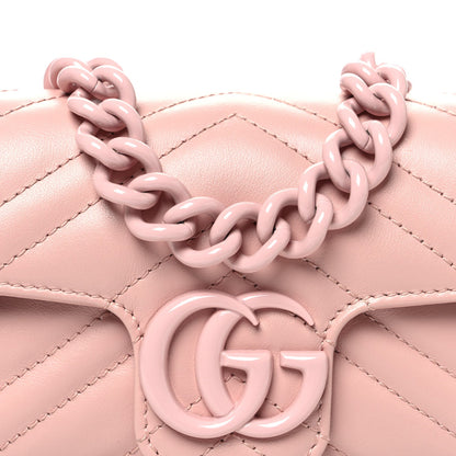 Calfskin Matelasse Monochrome GG Marmont Chain Belt Bag Perfect Pink