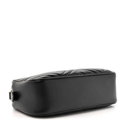 Calfskin Matelasse Small GG Marmont Chain Shoulder Bag Black