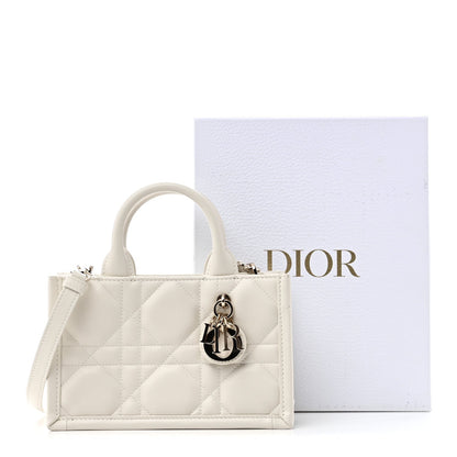 Calfskin Macrocannage Mini Book Tote Latte