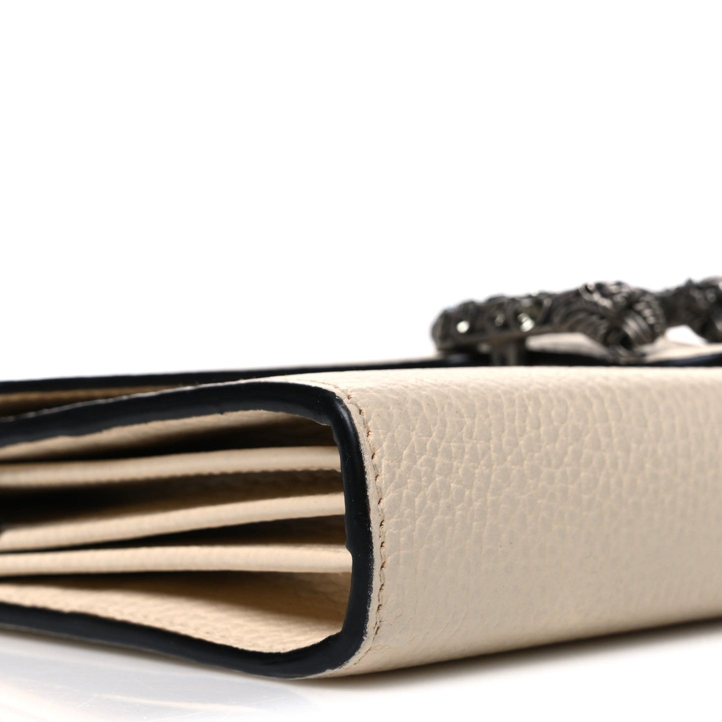 Dollar Calfskin Mini Dionysus Chain Wallet Mystic White