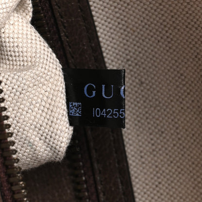GG Supreme Monogram Textured Dollar Calfskin Web Small Ophidia Day Backpack Beige Ebony Fluorescent Fuchsia