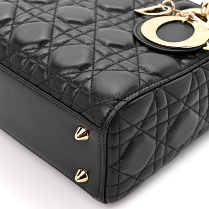 Lambskin Cannage Small Lucky Badges My Lady Dior Black