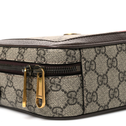 GG Supreme Monogram Web Small Ophidia Top Handle Shoulder Bag Brown
