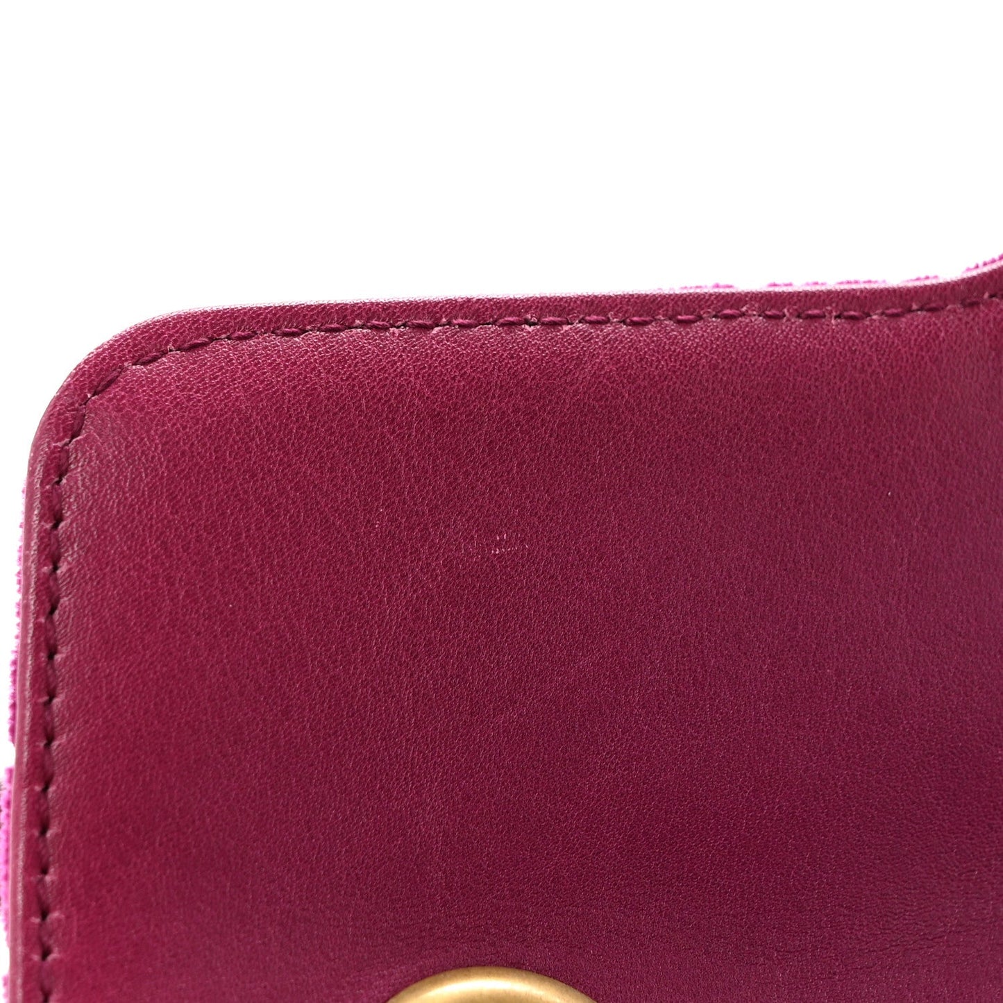 Velvet Matelasse Mini GG Marmont Shoulder Bag Fuchsia Violet Cyclamen