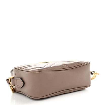 Calfskin Matelasse Mini GG Marmont Camera Bag Porcelain Rose