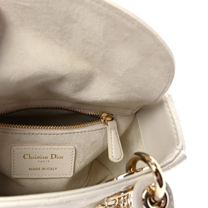 Lambskin Cannage Mini Lady Dior Latte