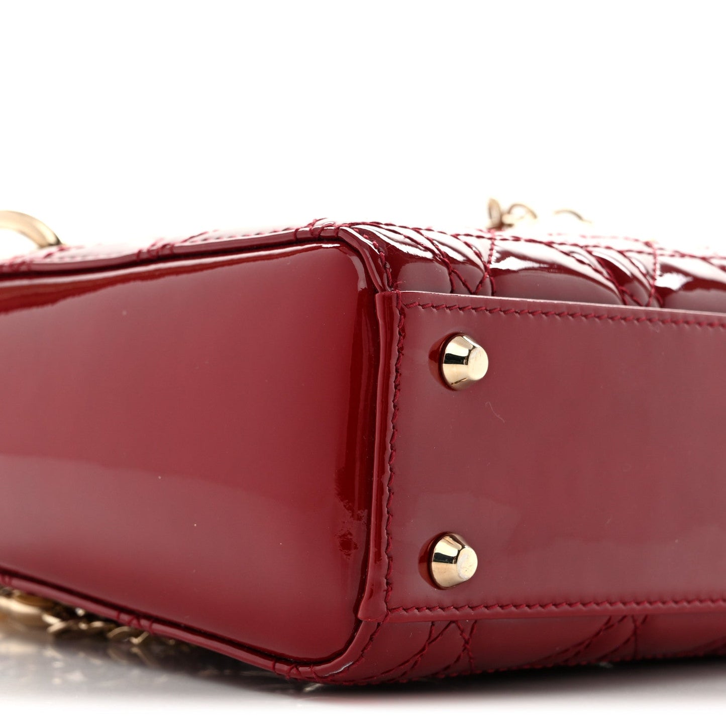 Patent Cannage Mini Lady Dior Red