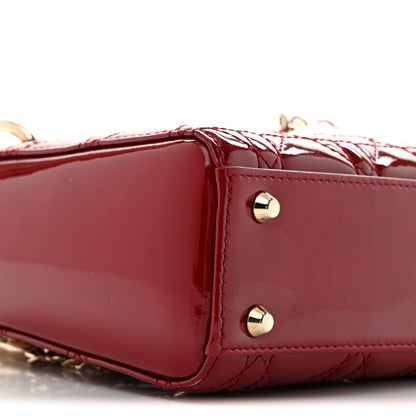 Patent Cannage Mini Lady Dior Red