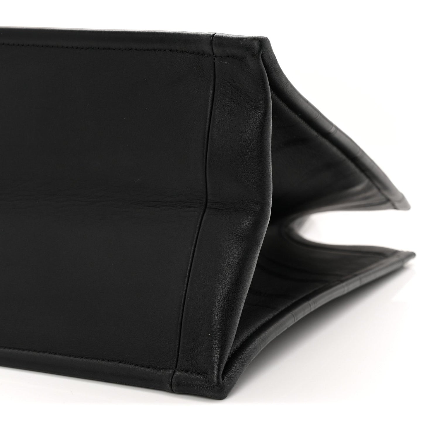 Calfskin Embossed Medium Book Tote Black
