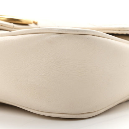 Calfskin Matelasse Super Mini GG Marmont Shoulder Bag White