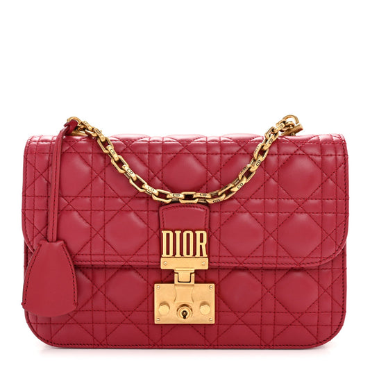 Lambskin Cannage Large Dioraddict Flap Red