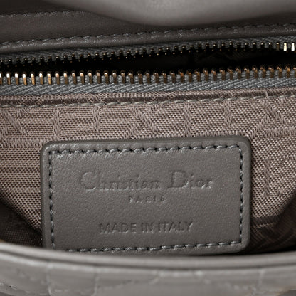Lambskin Cannage Mini Lady Dior Gray Opaline Gray Opaline