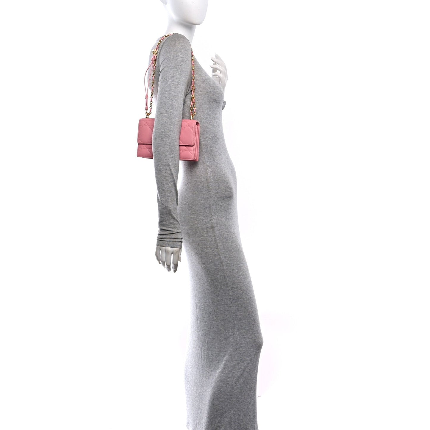 Lambskin Macrocannage Mini Miss Caro Bag Pink