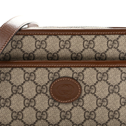 GG Supreme Monogram Azalea Calfskin Mini Retro Interlocking G Shoulder Bag Beige Ebony Brown Sugar